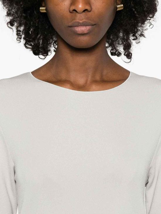 26SS 엠포리오 아르마니 미디 스커트 EW003528AF16066U8012 Light Grey - EMPORIO ARMANI