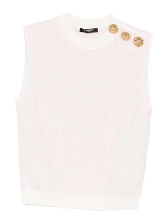 26SS 발망 민소매 티셔츠 GF1AG850KJ48OIB Nude Neutrals