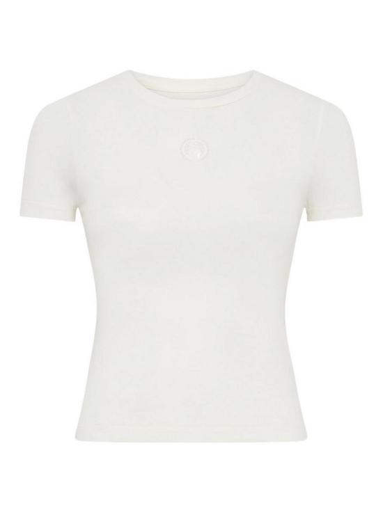 26SS 마린세르 문 로고 저지 베이비핏 티셔츠 WTT012ACJER0115WH10 White