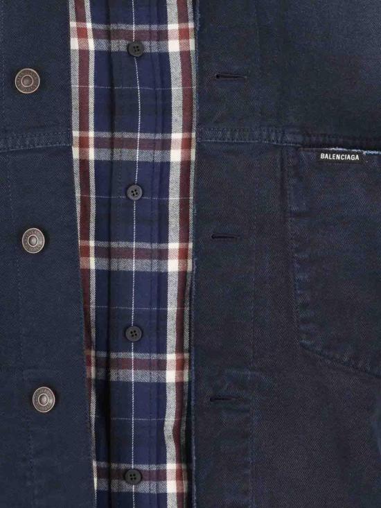 26SS 발렌시아가 패치드 셔츠 재킷 857174TTW648074 Blue - BALENCIAGA