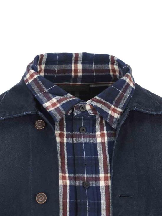 26SS 발렌시아가 패치드 셔츠 재킷 857174TTW648074 Blue - BALENCIAGA