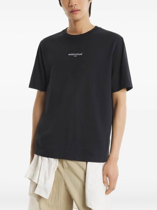 26SS 메종키츠네 파리 컴포트 티셔츠 QM00100KJ7025P199 Black - MAISON KITSUNE