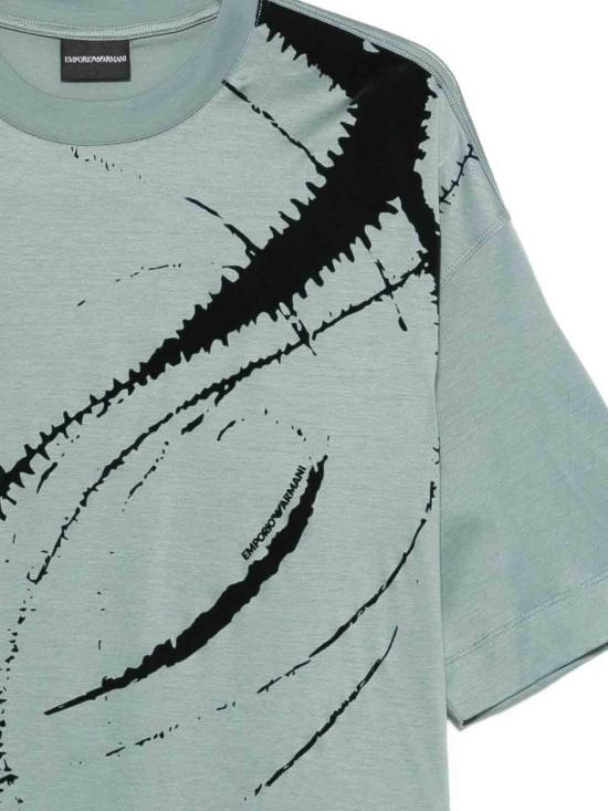 26SS 엠포리오 아르마니 반팔 티셔츠 EM004909AF10017U9170 Blue - EMPORIO ARMANI