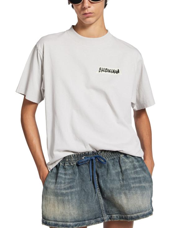 26SS 발렌시아가 마스킹 테이프 티셔츠 850990 TTVL69012 White - BALENCIAGA