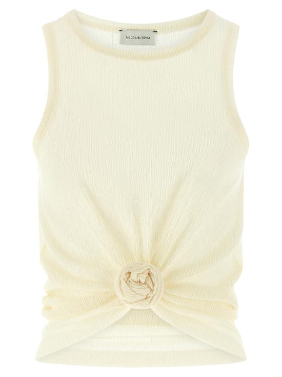 26SS 마그다뷰트림 민소매 티셔츠 141526CREAM White