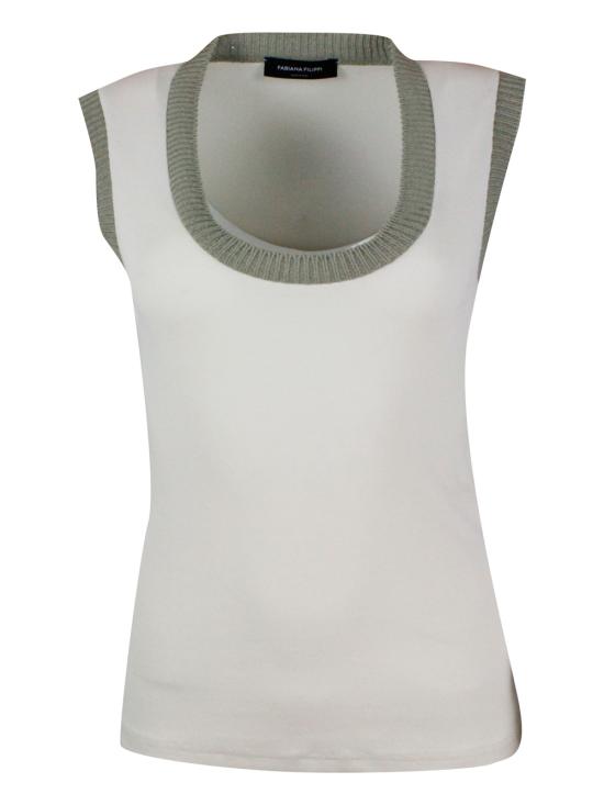 26SS 파비아나 필리피 반팔 티셔츠 JED276F582M224 VR3 Burro