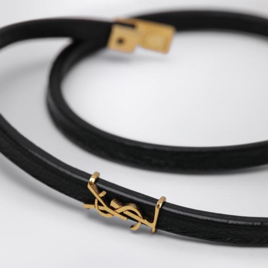26SS 생로랑 팔찌 745602BL40J Black - SAINT LAURENT