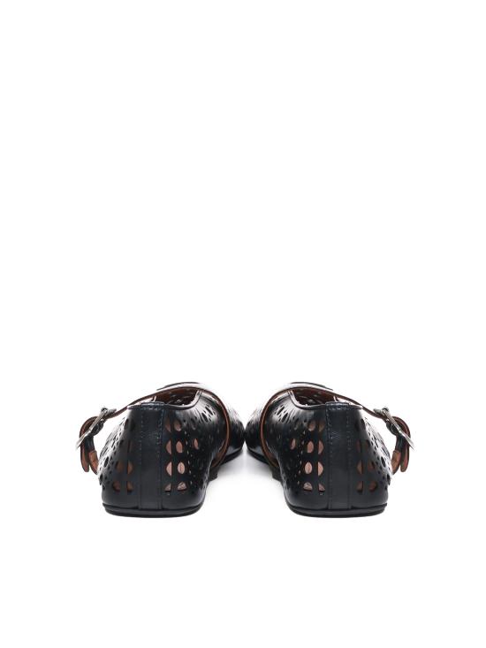 25FW 알라이아 플랫 슈즈 AA3A029CK216 999 Black - ALAIA