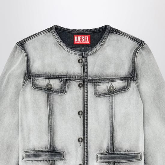 26SS 디젤 드-그래피-Fsi 재킷 인 소프트 스켈레톤 데님 A2381909P28 Black - DIESEL