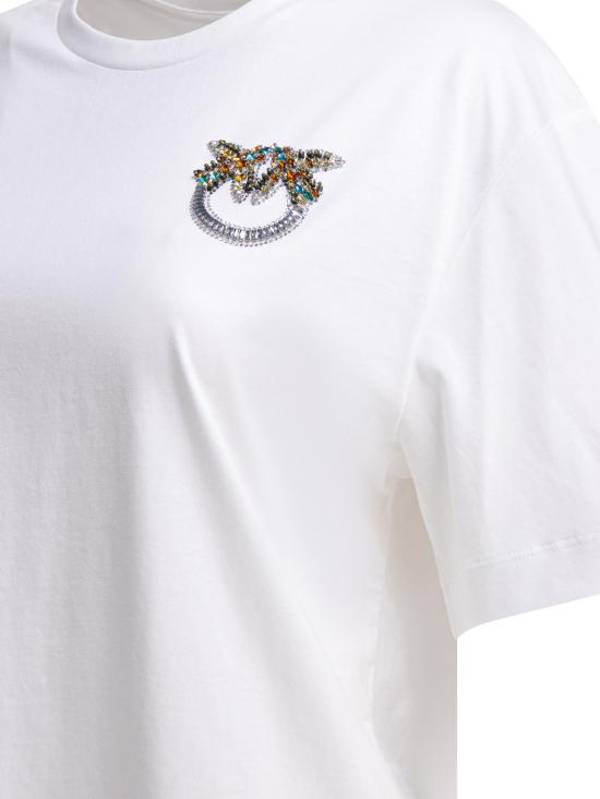 26SS 핑코 반팔 티셔츠 105526A33FZ05 WHITE - PINKO