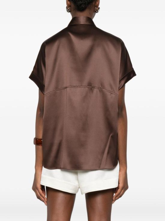 26SS 브루넬로 쿠치넬리 실크 블라우스 M0C59RA915C4280 BROWN - BRUNELLO CUCINELLI