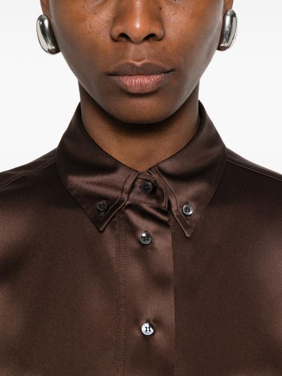 26SS 브루넬로 쿠치넬리 실크 블라우스 M0C59RA915C4280 BROWN - BRUNELLO CUCINELLI