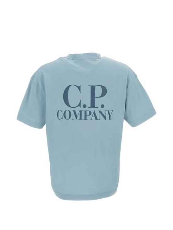 26SS 씨피 컴퍼니 30/1 저지 숏슬리브 로고 티셔츠 20CMTS086A005100W 809 SILVER BLUE - C.P. COMPANY
