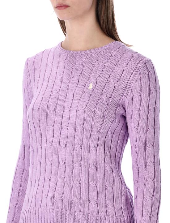 26SS 폴로 랄프로렌 포니 로고 피마코튼 케이블 니트 스웨터 211971869 505 PINK PURPLE - POLO RALPH LAUREN