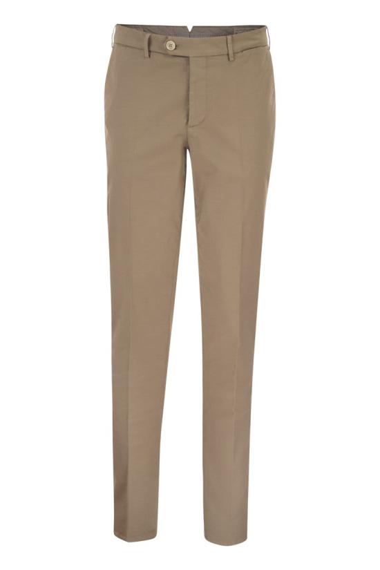 26SS 브루넬로 쿠치넬리 코튼 스트래치 미드 라이즈 슬림 핏 치노 M289LI1770 C6045 DARK BEIGE