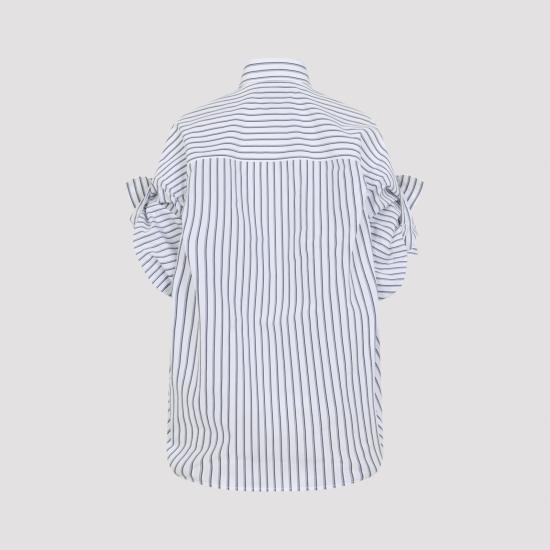 26SS 발렌시아가 턱드 슬리브 셔츠 857833TTM339086 White - BALENCIAGA