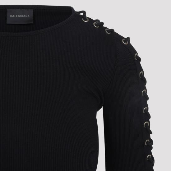 25FW 발렌시아가 미디 원피스 850248TQVE1 1000 BLACK - BALENCIAGA