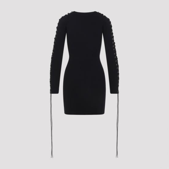 25FW 발렌시아가 미디 원피스 850248TQVE1 1000 BLACK - BALENCIAGA