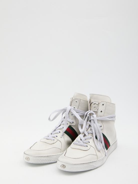 26SS 구찌 스트레치 하이탑 스니커즈 864414AAGFF 9099 WHITE - GUCCI