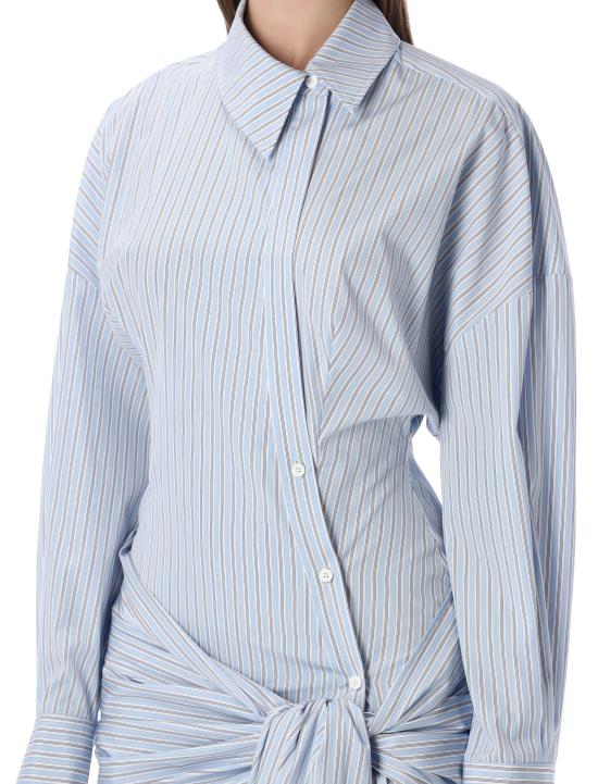 26SS 디 아티코 미디 원피스 WCA00464CCC127AA 264 LIGHT BLUE WHITE STRIPES - THE ATTICO
