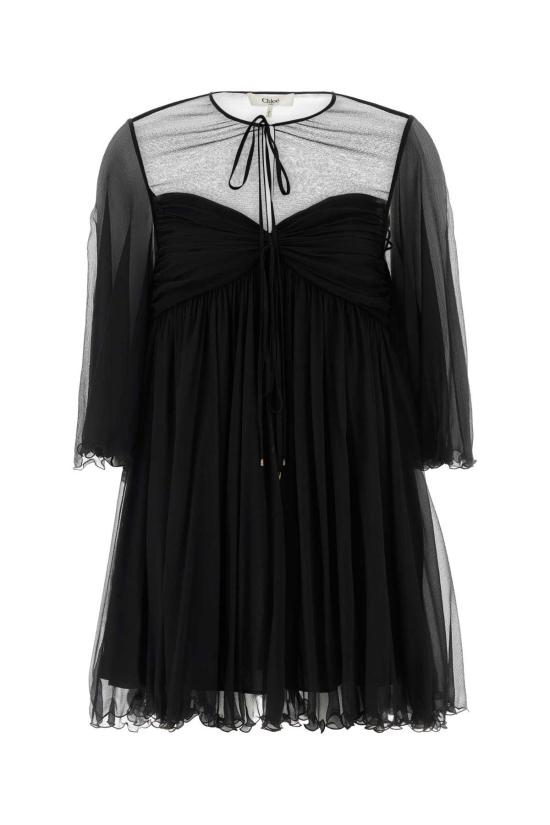 26SS 끌로에 미디 원피스 CH26SRO87001 001 BLACK