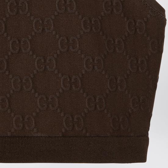 26SS 구찌 GG 저지 자카드 탑 865010XUAO2 Brown - GUCCI