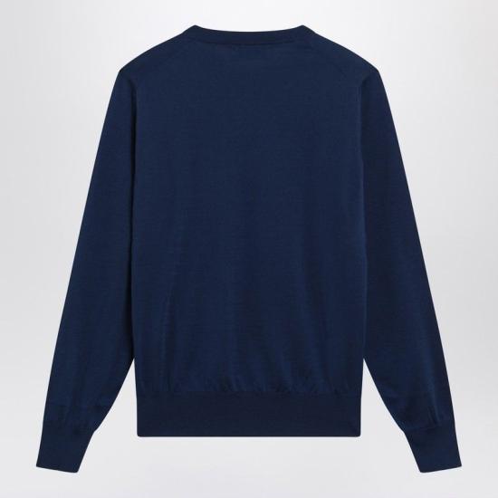 26SS 브루넬로 쿠치넬리 풀오버 니트 M2900100CO COZ76 BLUE - BRUNELLO CUCINELLI