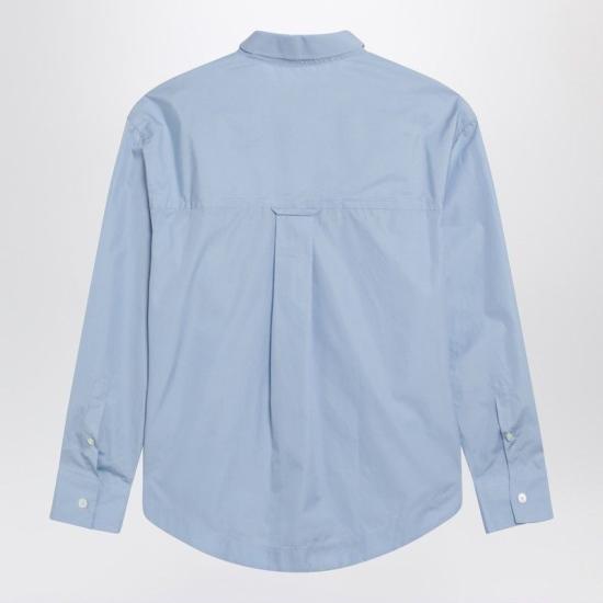 26SS 아미 코튼 샤프 칼라 아미 드 하트 와이드 셔츠 USH808CO0063 484 BLUE - AMI