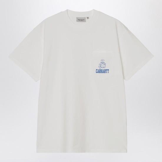 26SS 칼하트 WIP 숏슬리브 폰드 코프스 포켓 티셔츠 I036199CO 0260 WHITE