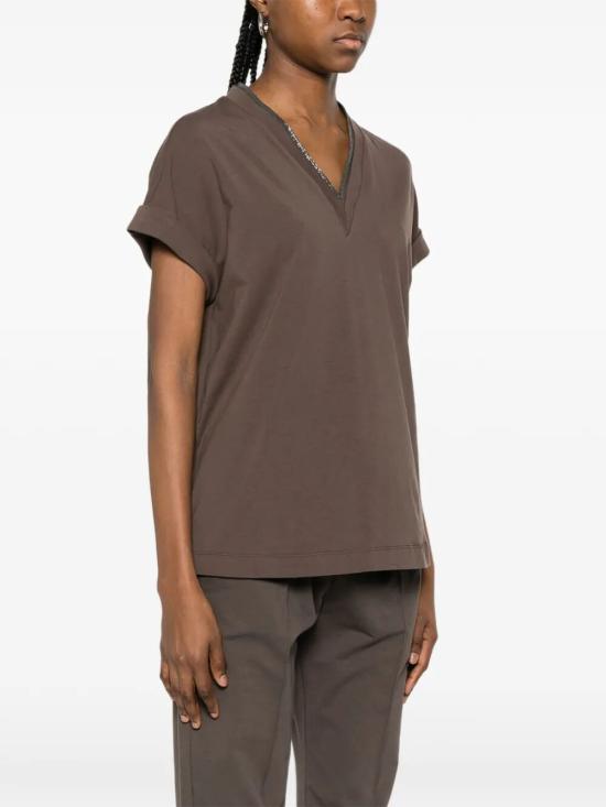 26SS 브루넬로 쿠치넬리 반팔 티셔츠 M0T18BD222098 C8589 BROWN - BRUNELLO CUCINELLI