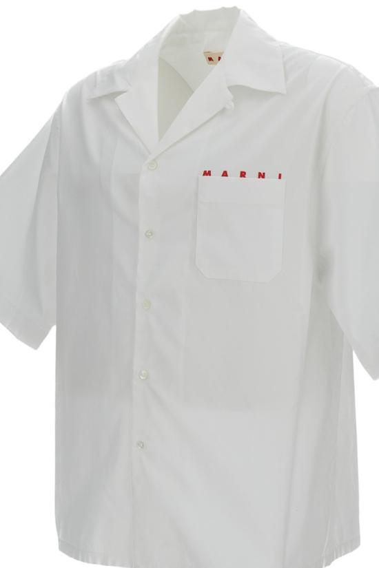26SS 마르니 로고 포켓 반팔 셔츠 CUMU0213PPUSCT88LRW01 White - MARNI