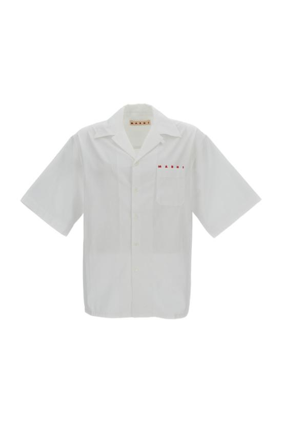 26SS 마르니 로고 포켓 반팔 셔츠 CUMU0213PPUSCT88LRW01 White