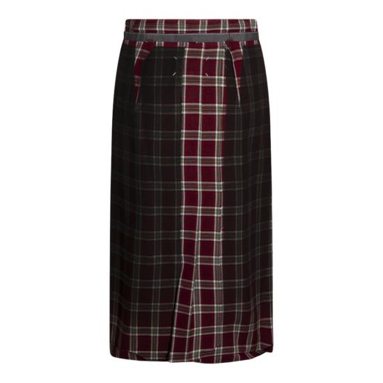 26SS 마르지엘라 페이디드 체크 울 스커트 S51ME0053M35710001F Burgundy - MAISON MARGIELA