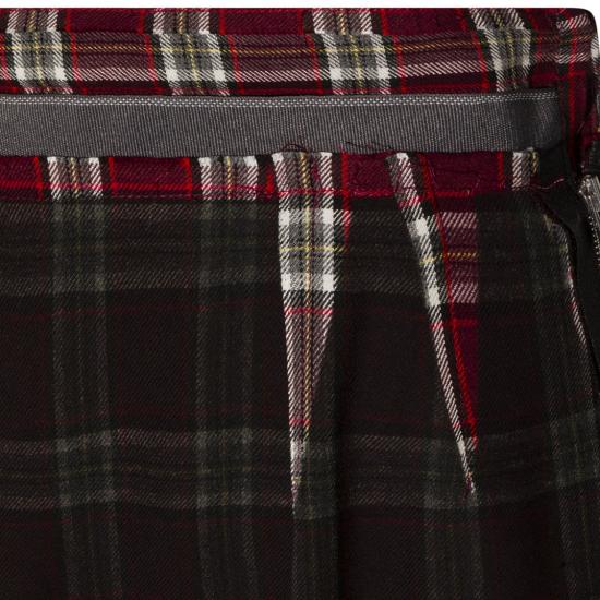 26SS 마르지엘라 페이디드 체크 울 스커트 S51ME0053M35710001F Burgundy - MAISON MARGIELA