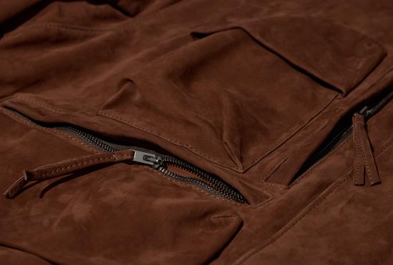 26SS 르메르 가죽 자켓 리포터 재킷 - 누벅 OW1212 LL0177 레드 - LEMAIRE