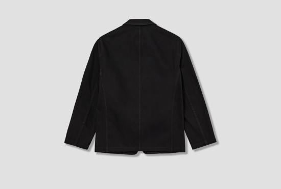 26SS 르메르 수트 자켓 싱글 브레스트 테일러드 재킷 - 염색된 두꺼운 브로큰 트윌 소재 JA1103 LD1055 블랙 - LEMAIRE
