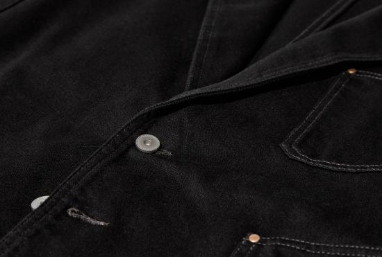 26SS 르메르 수트 자켓 싱글 브레스트 테일러드 재킷 - 염색된 두꺼운 브로큰 트윌 소재 JA1103 LD1055 블랙 - LEMAIRE