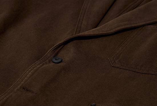 26SS 르메르 수트 자켓 싱글 브레스트 테일러드 재킷 - 염색된 두꺼운 브로큰 트윌 JA1103 LD1068 브라운 - LEMAIRE