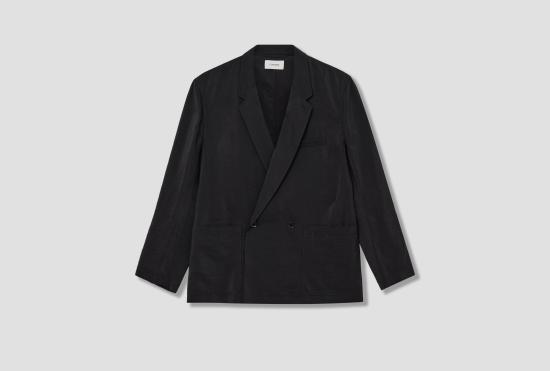 26SS 르메르 수트 자켓 소프트 더블 브레스트 재킷 - 드라이 실크 JA1097 LF1308 블랙