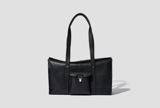 26SS 르메르 숄더백 소프트 기어 토트백 - 버블 램스킨 가죽 BG0220 LL0191 블랙