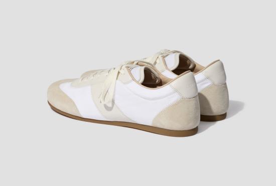 26SS 르메르 스니커즈 소프트 러너 - 나일론과 나파 스웨이드 혼방 FO0227 LL0216 화이트 - LEMAIRE