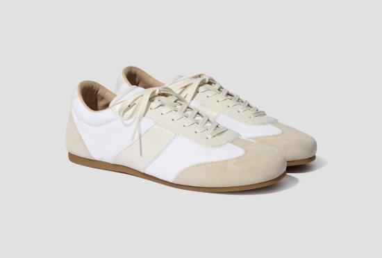 26SS 르메르 스니커즈 소프트 러너 - 나일론과 나파 스웨이드 혼방 FO0227 LL0216 화이트