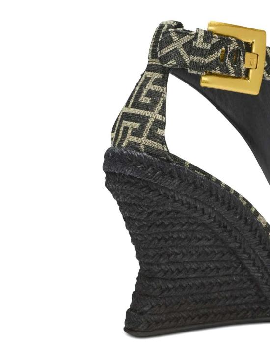 26SS 발망 샌들 GN1UH205TJBM GFE IVOIRE NOIR GFE - BALMAIN