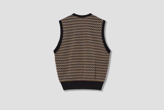 26SS 르메르 베스트 V넥 자카드  - 머서라이즈드 코튼 PO0024 LK1053 블랙 - LEMAIRE