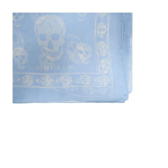 26SS 알렉산더 맥퀸 클래식 실크 블렌드 스컬 스카프 8078893052Q4977 Blue - ALEXANDER MCQUEEN
