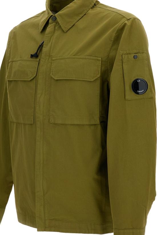 26SS 씨피 컴퍼니 오가닉 개버딘 지퍼 렌즈 오버셔츠 20CMOS156A110143G644 Green - C.P. COMPANY