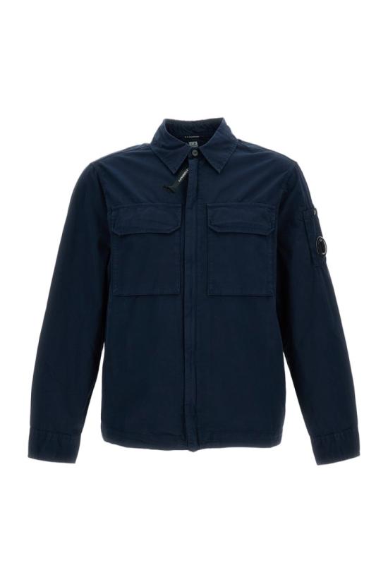 26SS 씨피 컴퍼니 오가닉 개버딘 지퍼 렌즈 오버셔츠 20CMOS156A110143G888 Blue