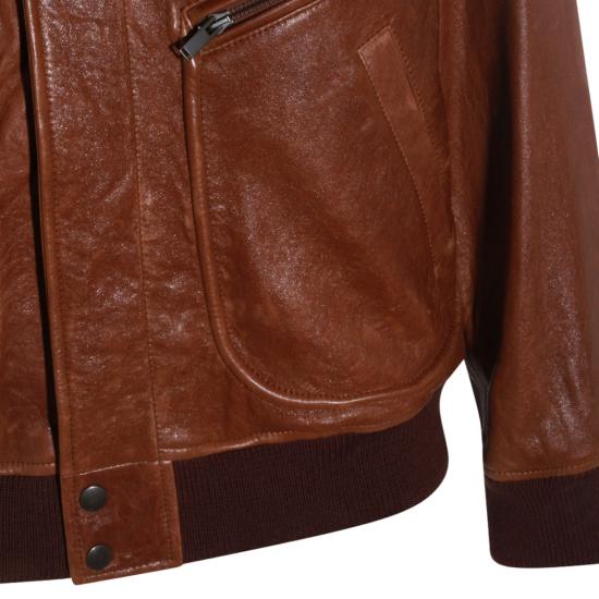 26SS 생로랑 가죽 자켓 858313YCSX22800 Brown - SAINT LAURENT