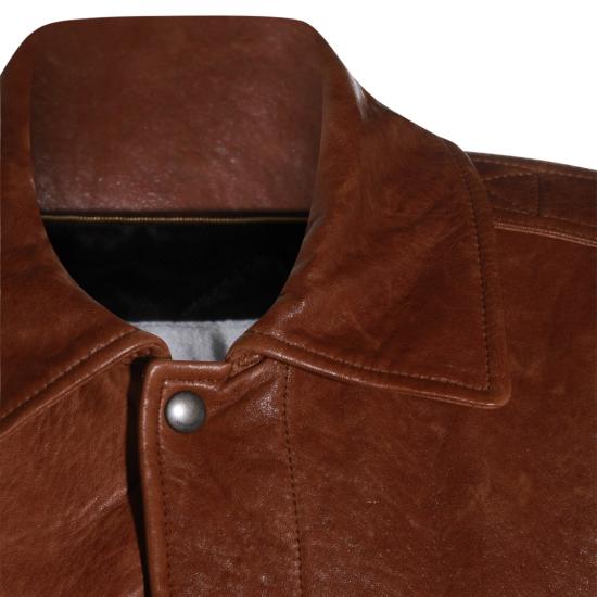 26SS 생로랑 가죽 자켓 858313YCSX22800 Brown - SAINT LAURENT