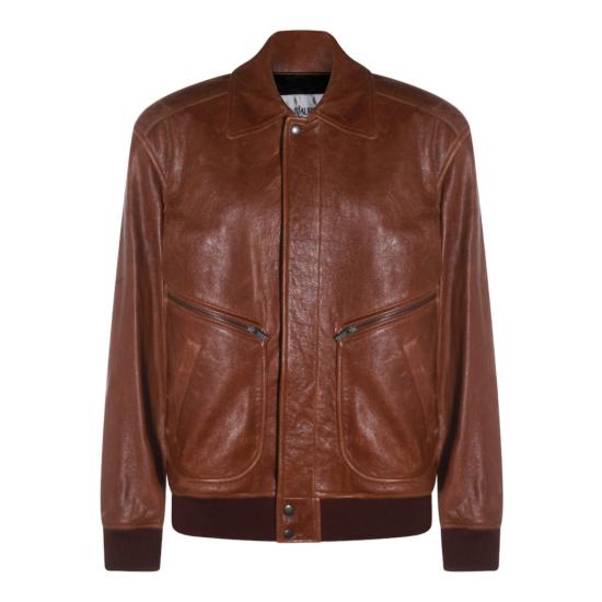26SS 생로랑 가죽 자켓 858313YCSX22800 Brown